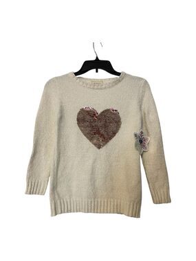 Girls Cream Sweater with Heart Design